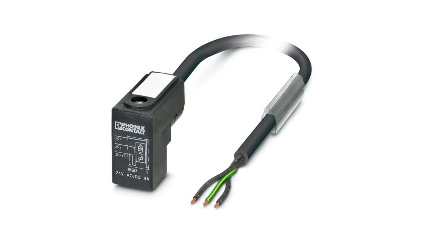 Phoenix Contact 3 way DIN 43650 Form C to 3 way Unterminated Sensor Actuator Cable, 10m