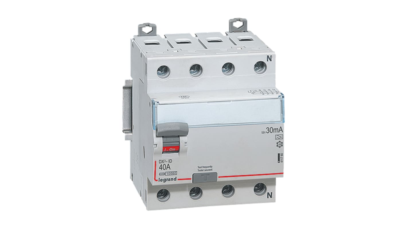 Legrand 63A 3+N RCD, A型漏电保护器, 30mA灵敏度, 4117系列
