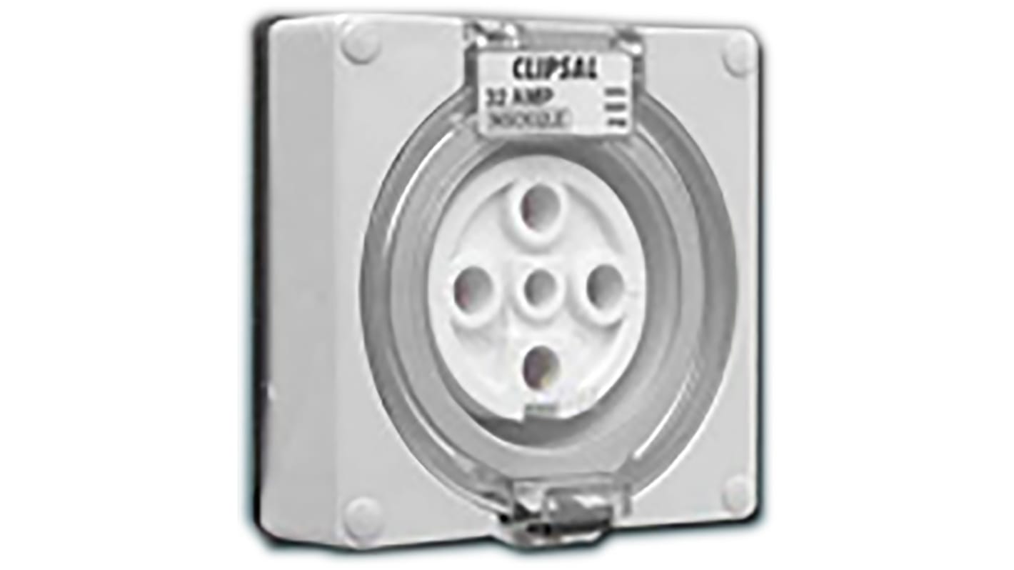 Clipsal Electrical, 56SO IP66 Grey Surface Mount 5 Socket, Rated At 32A, 500 V