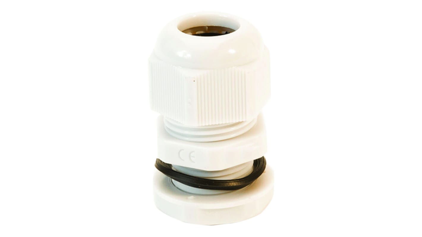 HellermannTyton NGM Series White Nylon Cable Gland, M40 Thread, 22mm min., 32mm max., IP68