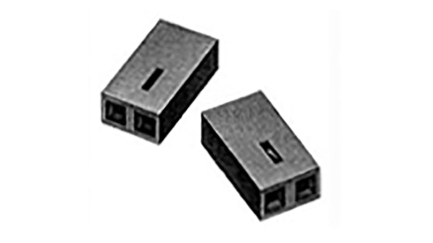 TE Connectivity Shunt Female Straight Black Shunt 2 Way 1 Row 2.54mm Pitch