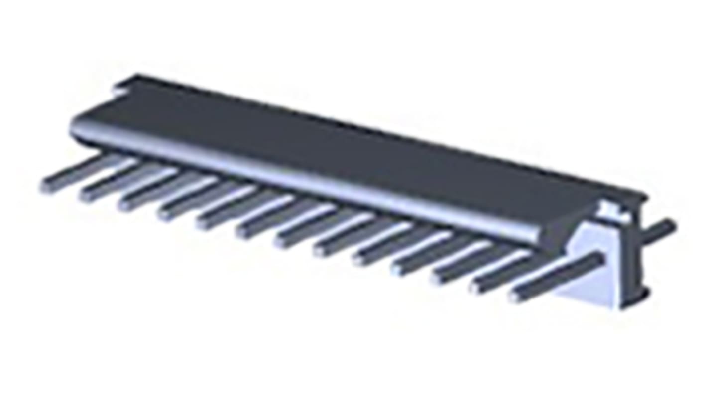 TE Connectivity MTA-100 Series Straight Through Hole Pin Header, 13 Contact(s), 2.54mm Pitch, 1 Row(s), Unshrouded