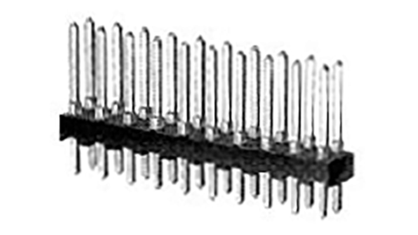 TE Connectivity AMPMODU MOD II Series Straight Through Hole Pin Header, 4 Contact(s), 2.54mm Pitch, 2 Row(s), Unshrouded
