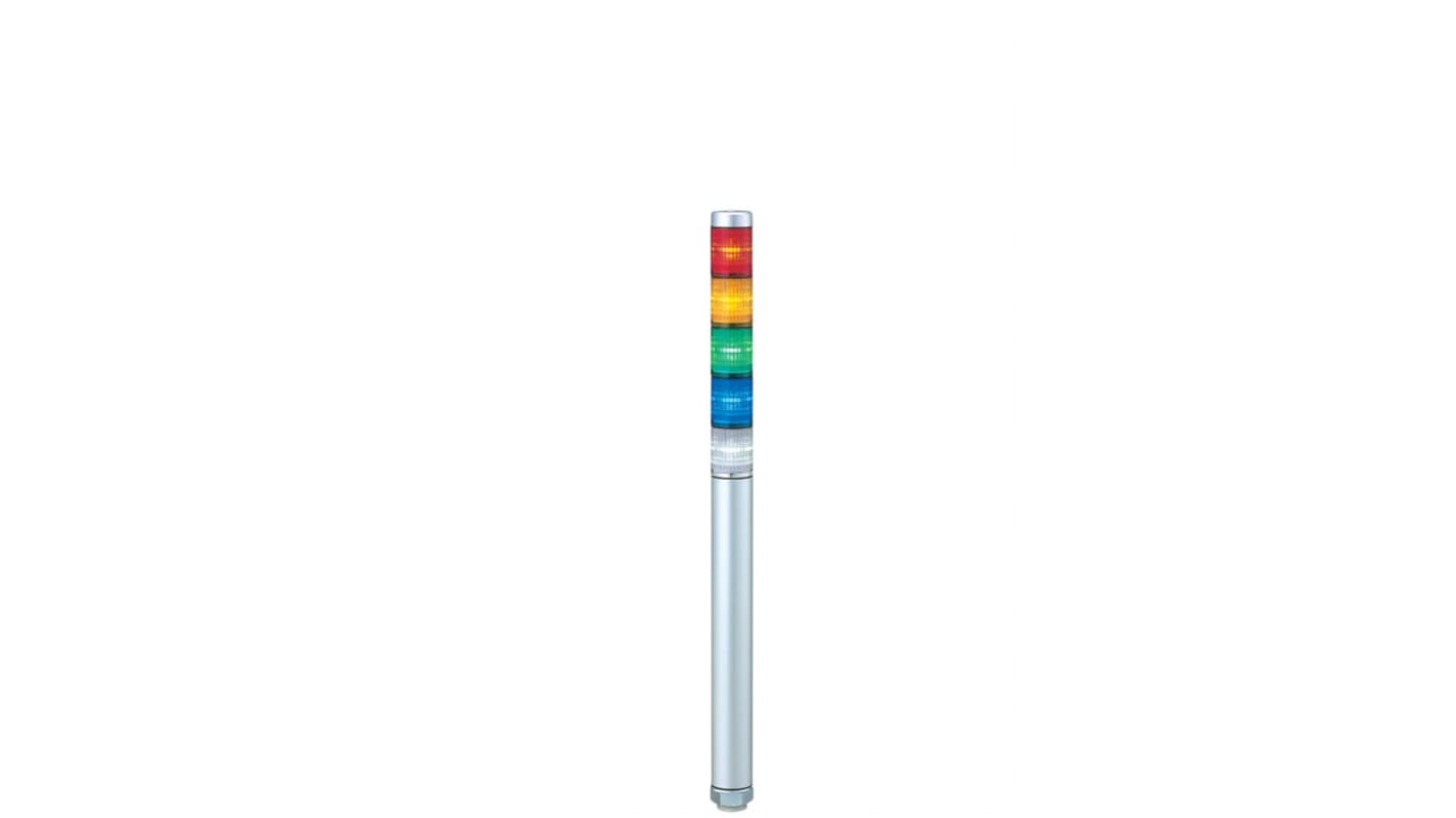 Patlite MP LED Signalturm 5-stufig mehrfarbig LED Rot/Gelb/Grün/Blau/Transparent Dauer 405mm Multifunktion