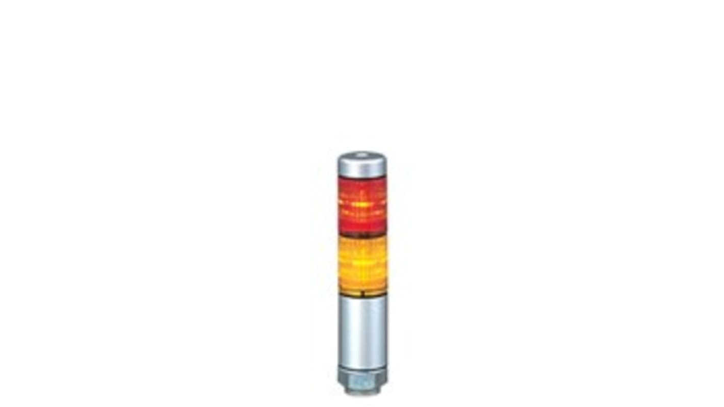 Patlite MPS Series Coloured Signal Tower, 2 Lights, 24 V ac/dc, Direct Mount