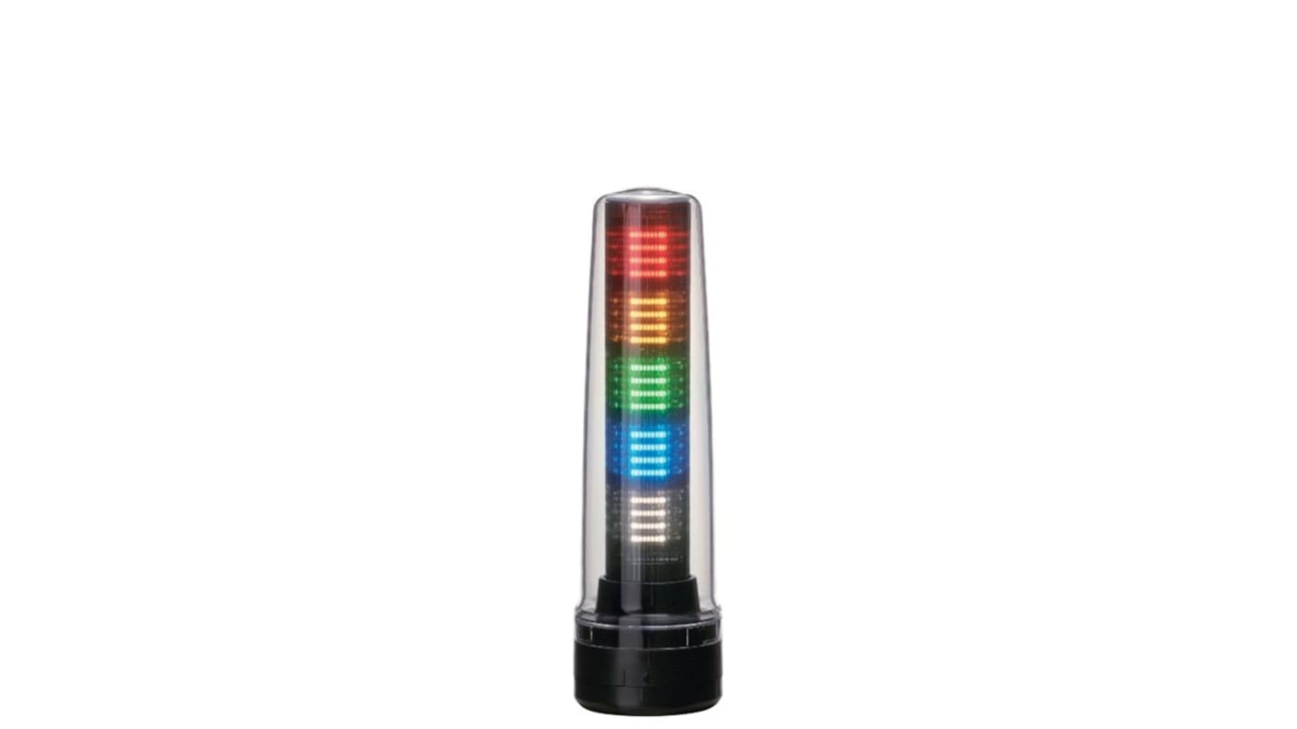 Patlite LS7 LED Signalturm 5-stufig Linse Klar LED Rot/Gelb/Grün/Blau/Transparent + Dauer 244mm Multifunktion