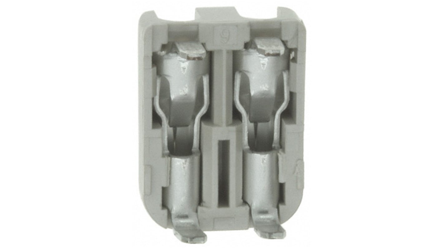 TE Connectivity Right Angle Through Hole Mount PCB Socket, 2-Contact, 1-Row, 4mm Pitch, Press-In Termination