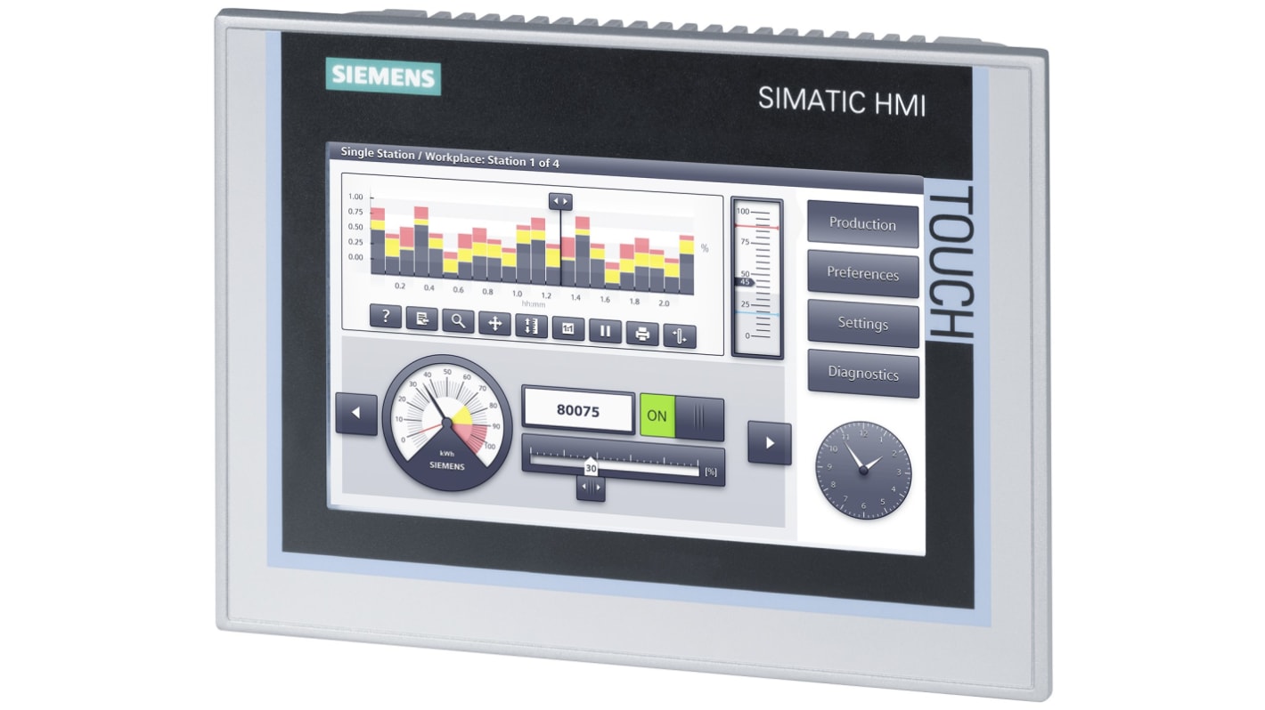 Panel HMI 7 palců TFT řada SIMATIC TP700 Comfort barevný displej  800 x 480pixely PROFINET, MPI, PROFIBUS DP, 214 x 158