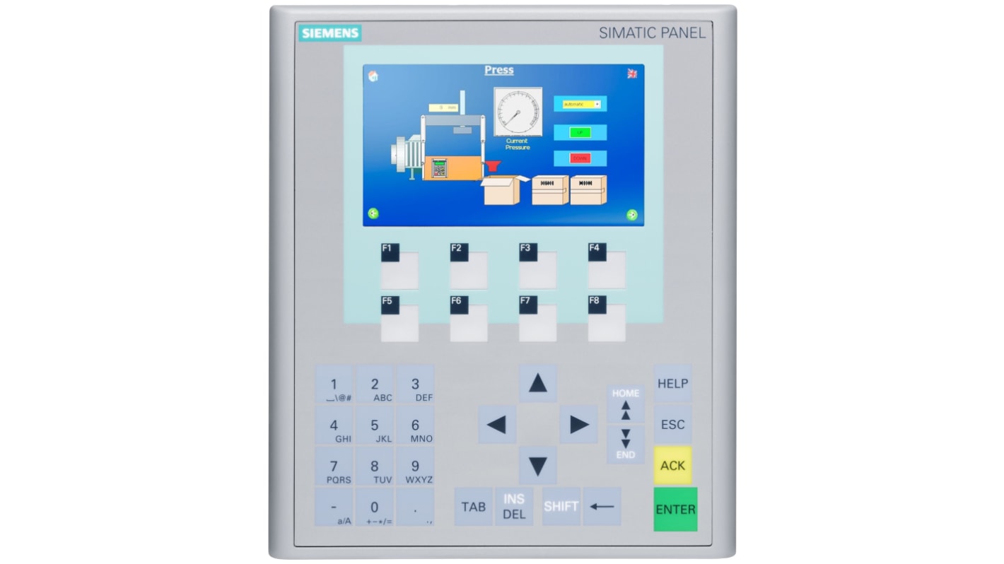 Siemens HMI面板, 4.3寸, TFT, 1 MB板载内存, 1个端口, 24 V 直流, IP20, IP65, SIMATIC系列