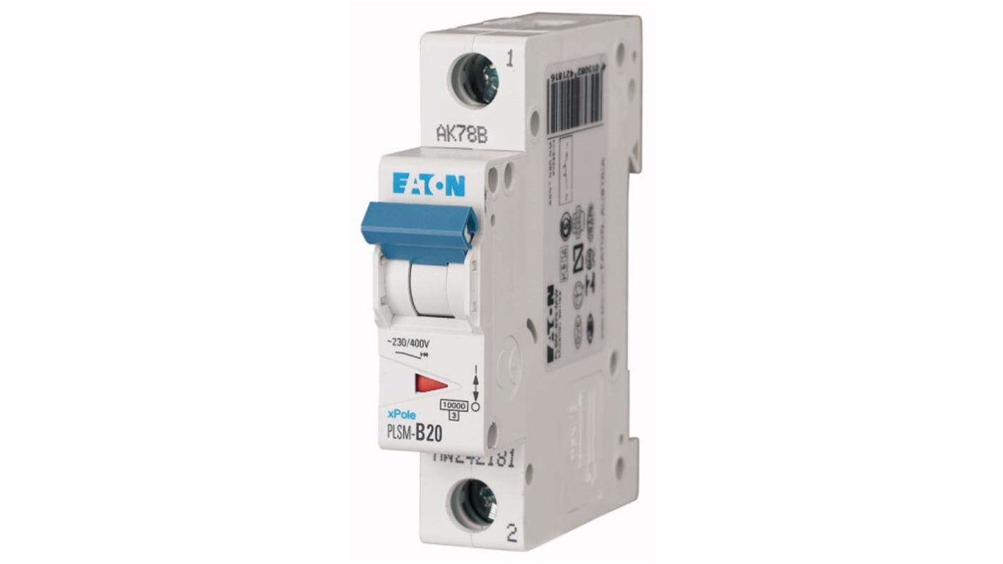 Interruttore magnetotermico Eaton, 1P 20A 10 kA, Tipo C