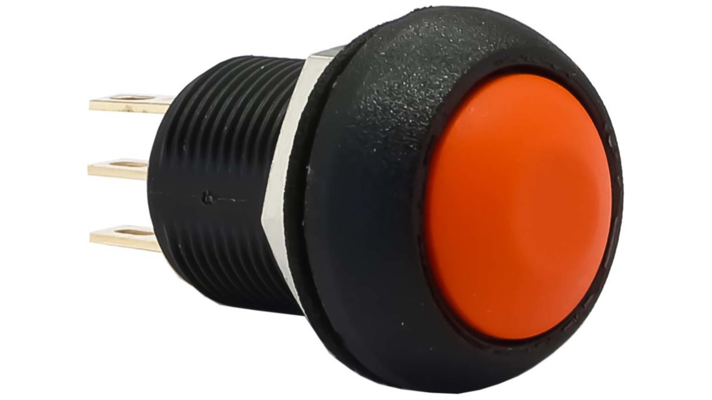 APEM Push Button Switch, Momentary, Panel Mount, 13.6mm Cutout, SPDT, 28V dc, IP67