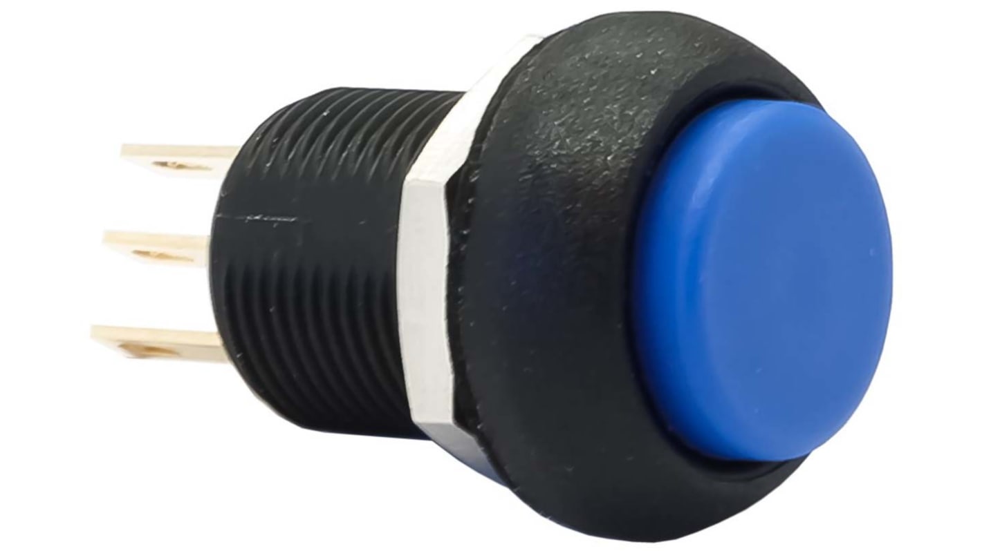 Apem Push Button Switch, Momentary, Panel Mount, 13.6mm Cutout, SPDT, 24V dc, IP67