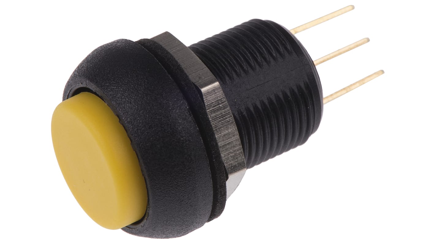 Apem Push Button Switch, Momentary, Panel Mount, 13.6mm Cutout, SPDT, 24V dc, IP67