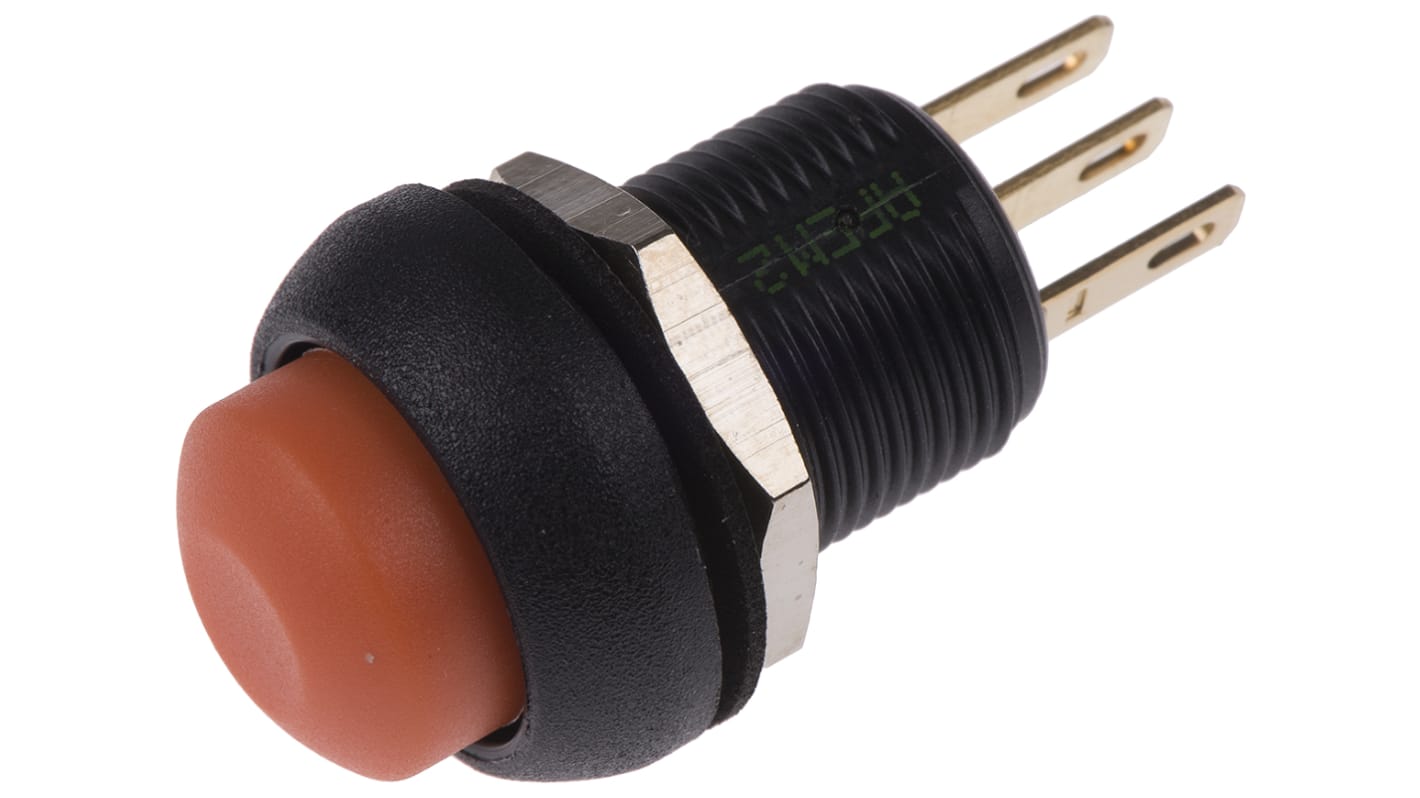 Apem Push Button Switch, Momentary, Panel Mount, 13.6mm Cutout, SPDT, 28V dc, IP67