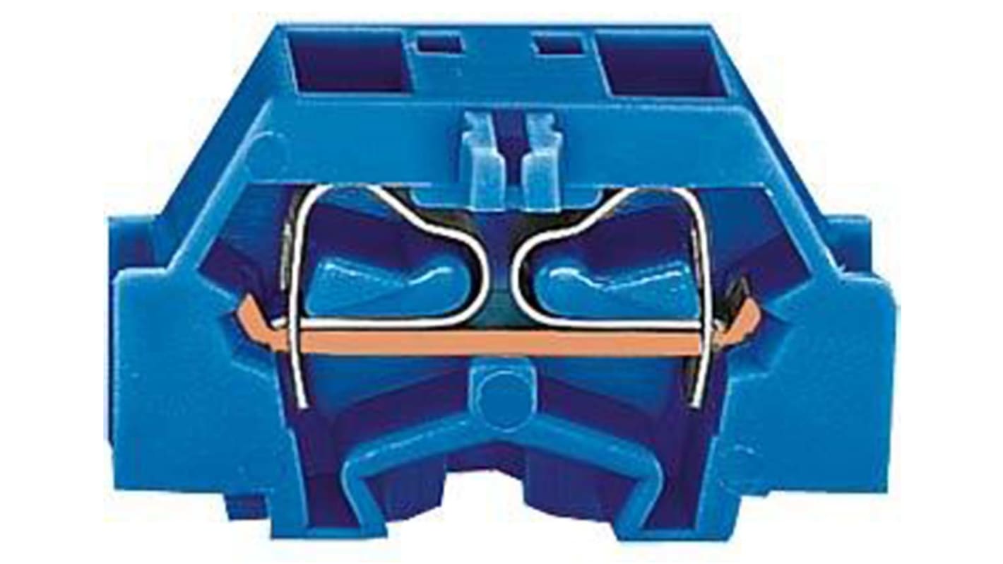 WAGO 261 Series Blue Modular Terminal Block, 2.5mm², Single-Level, Cage Clamp Termination, ATEX, IECEx