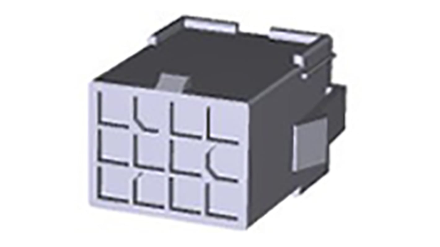 TE Connectivity, Mini-Universal MATE-N-LOK Female Connector Housing, 4.14mm Pitch, 12 Way, 3 Row