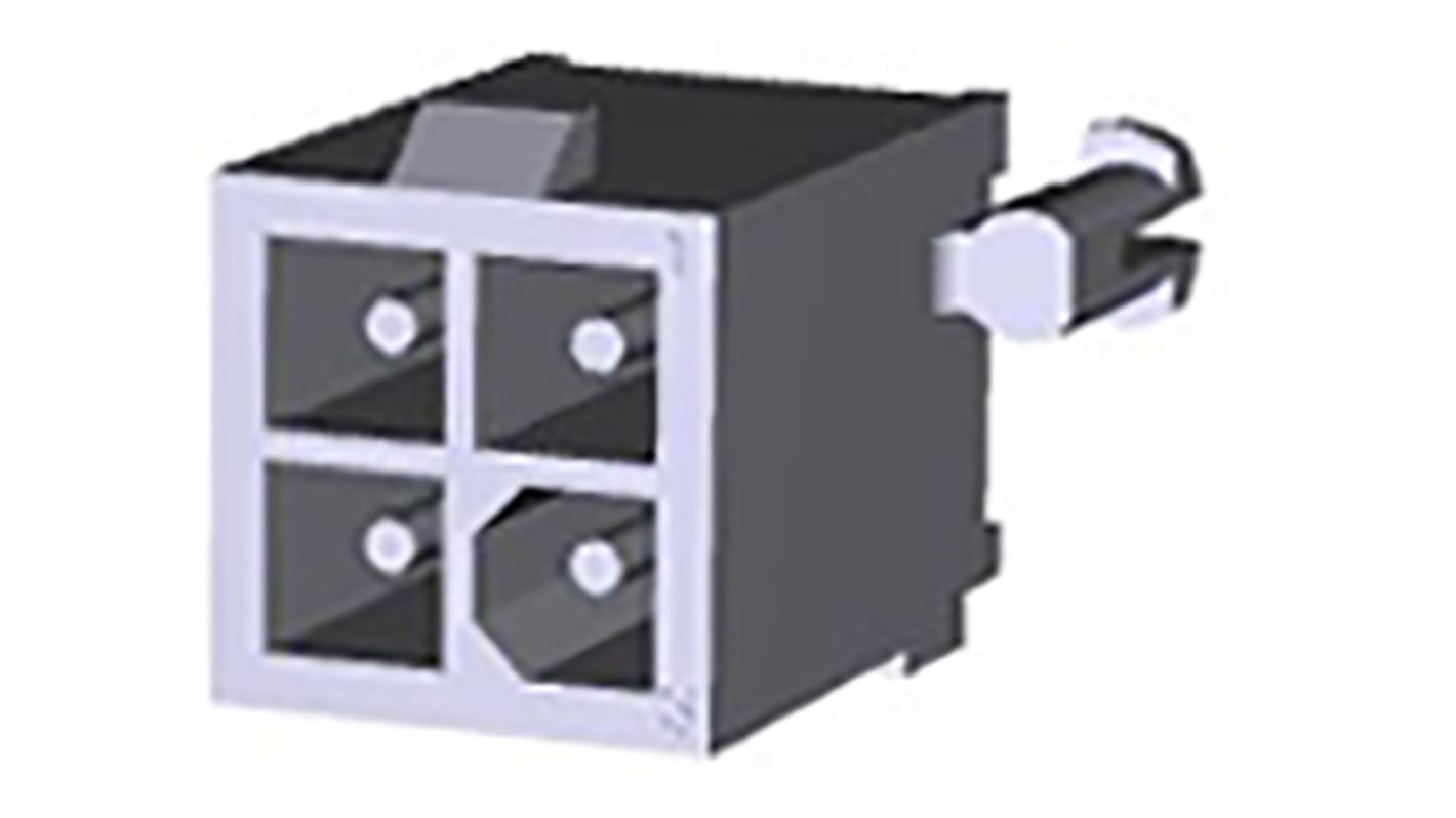 TE Connectivity Mini-Universal MATE-N-LOK Series Straight Through Hole PCB Header, 4 Contact(s), 4.14mm Pitch, 2