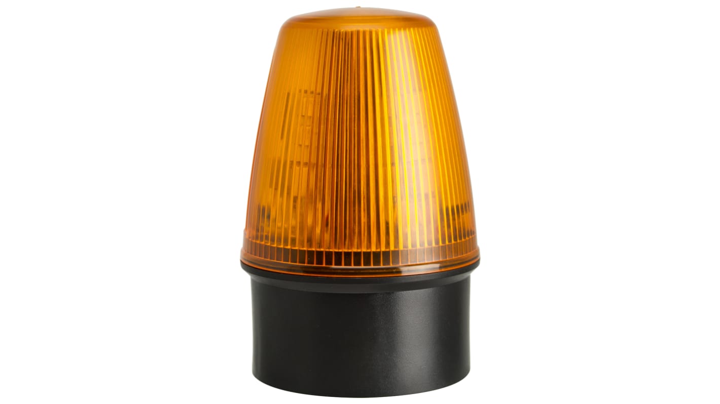 Moflash LED100 Series Amber Flashing Beacon, 10 → 17 V ac/dc, Surface Mount, LED Bulb, IP65