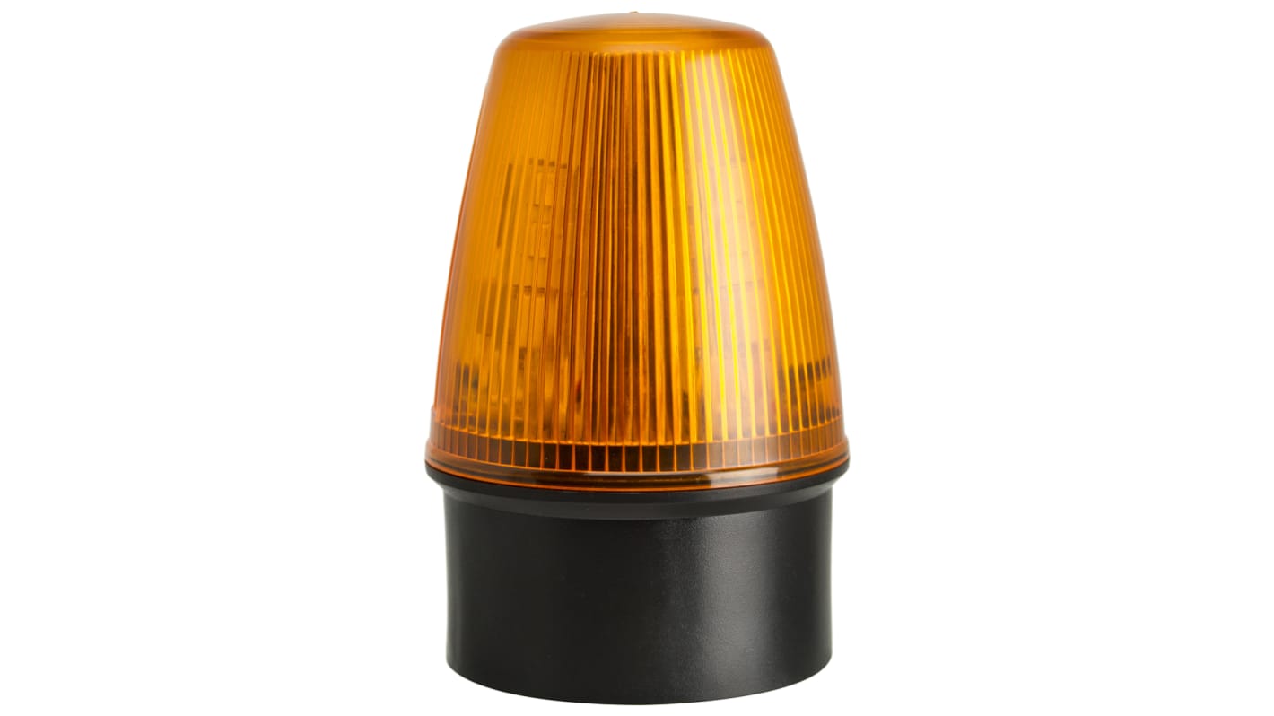 Moflash LED100 Series Amber Flashing Beacon, 20 → 30 V ac/dc, Surface Mount, LED Bulb, IP65