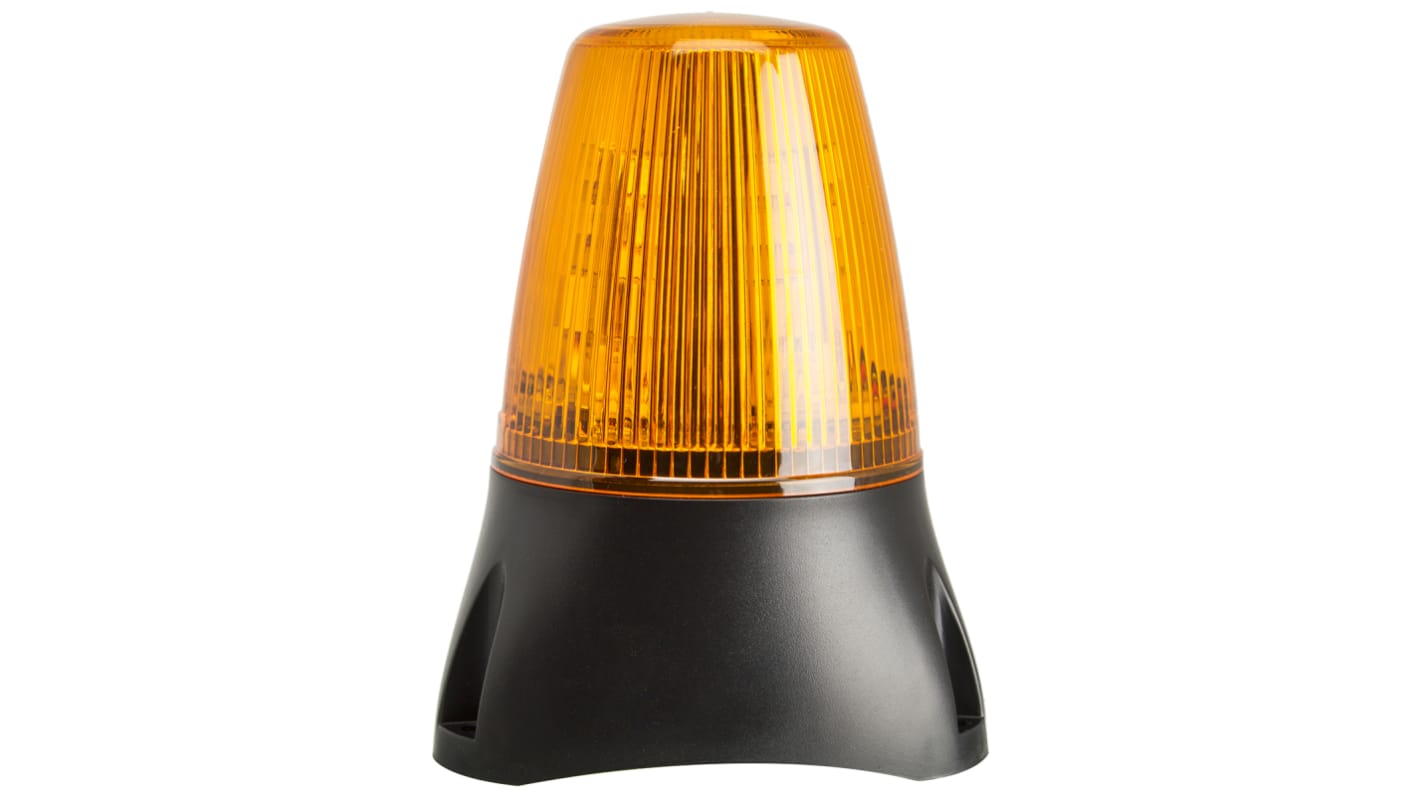 Moflash LEDD100 Series Amber Flashing Beacon, 85 → 280 V ac, 85 → 380 V dc, Surface Mount, LED Bulb, IP65