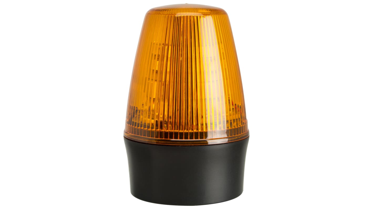 Moflash LEDS100 Series Amber Flashing Beacon, 10 → 17 V ac/dc, Surface Mount, LED Bulb, IP65