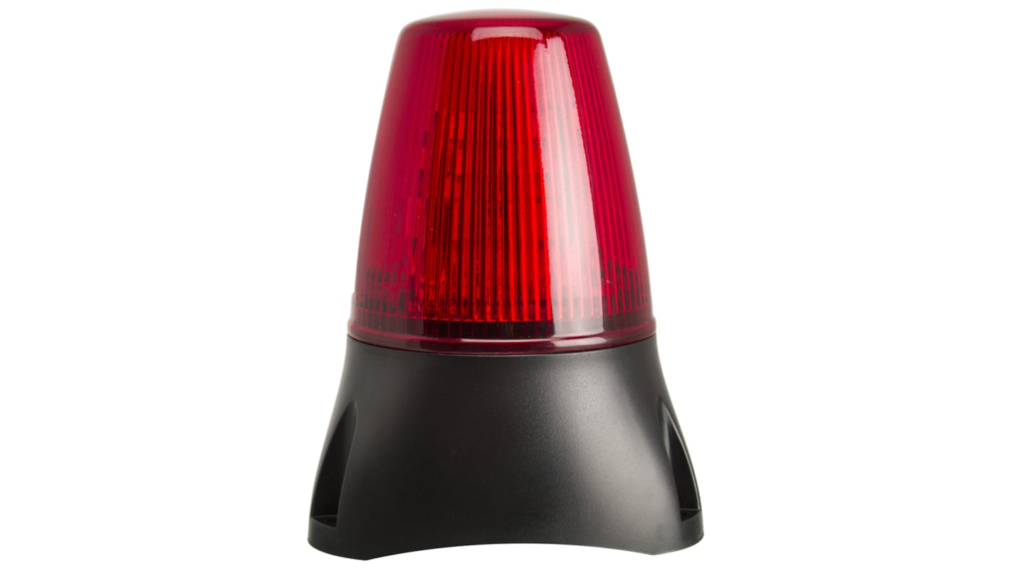 Moflash LEDD100 Series Red Flashing Beacon, 85 → 280 V ac, 85 → 380 V dc, Surface Mount, LED Bulb, IP65