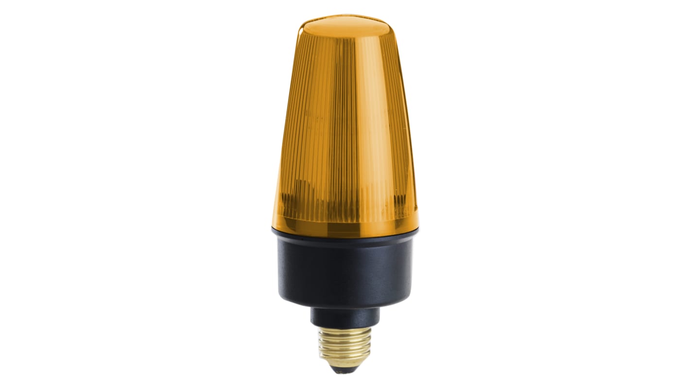Moflash LEDES100 Series Amber Flashing Beacon, 40 → 380 V dc, 85 → 285 V ac, Surface Mount, Wall Mount,