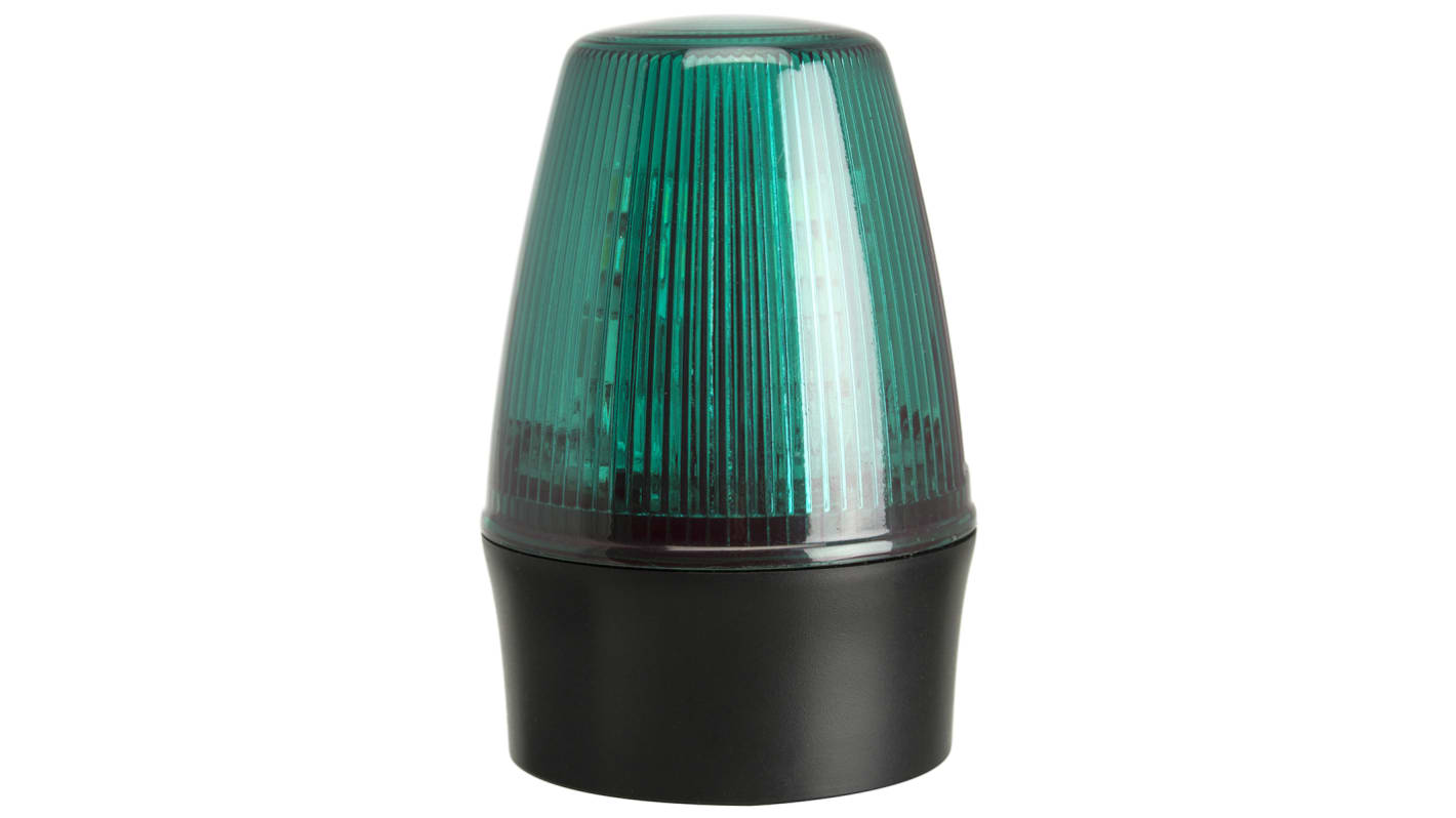 Moflash 绿色闪光LED警示灯, 黑色外壳, 85 → 280 V 交流，85 → 380 V 直流, Φ72mm底座, 表面安装, IP65