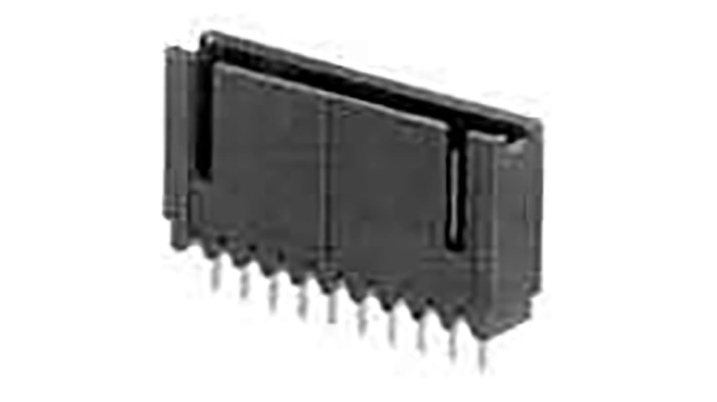 TE Connectivity AMPMODU MOD II Series Straight Through Hole PCB Header, 10 Contact(s), 2.54mm Pitch, 1 Row(s), Shrouded