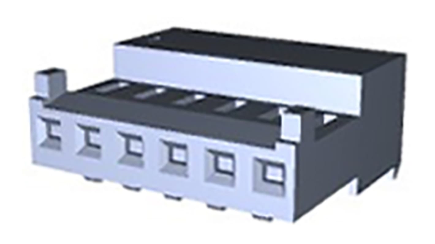 TE Connectivity, MTA-100 Female Connector Housing, 2.54mm Pitch, 6 Way, 1 Row Right Angle