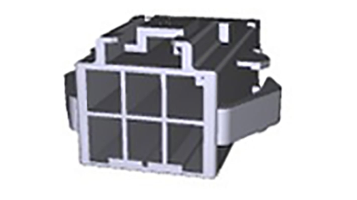 TE Connectivity, Power Double Lock Female Connector Housing, 3.96mm Pitch, 6 Way, 2 Row