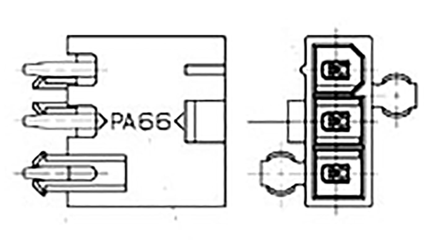 TE Connectivity VAL-U-LOK Series Straight Through Hole PCB Header, 3 Contact(s), 4.2mm Pitch, 1 Row(s), Shrouded