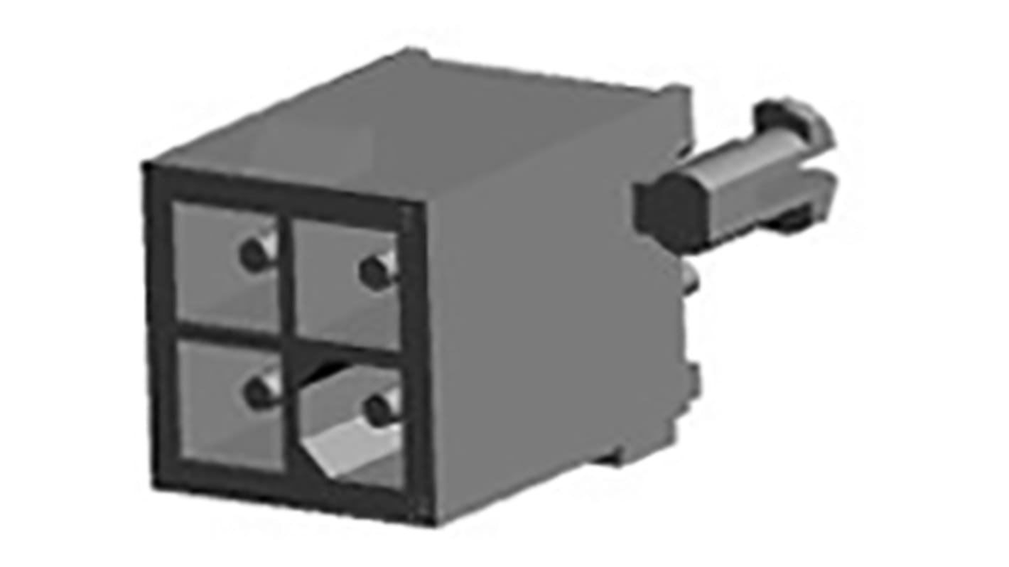 TE Connectivity Mini-Universal MATE-N-LOK Series Straight Through Hole PCB Header, 4 Contact(s), 4.14mm Pitch, 2