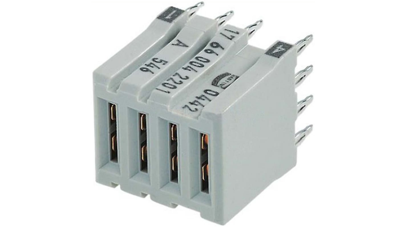 Złącze typu Backplane Har-Bus HM Power Series 3mm Pitch 4-pinowe 4-rzędowe Żeński, Wtłaczane Terminal, 23 A @ 70 °C