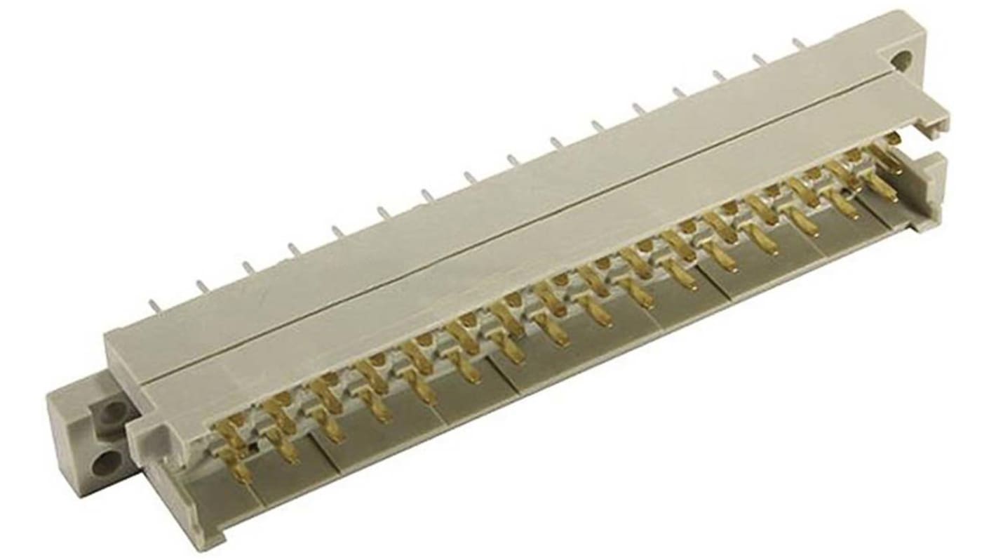Connecteur DIN 41612 HARTING série 09 06, 32 contacts Mâle, Droit sur 2 rangs, entraxe 5.08mm