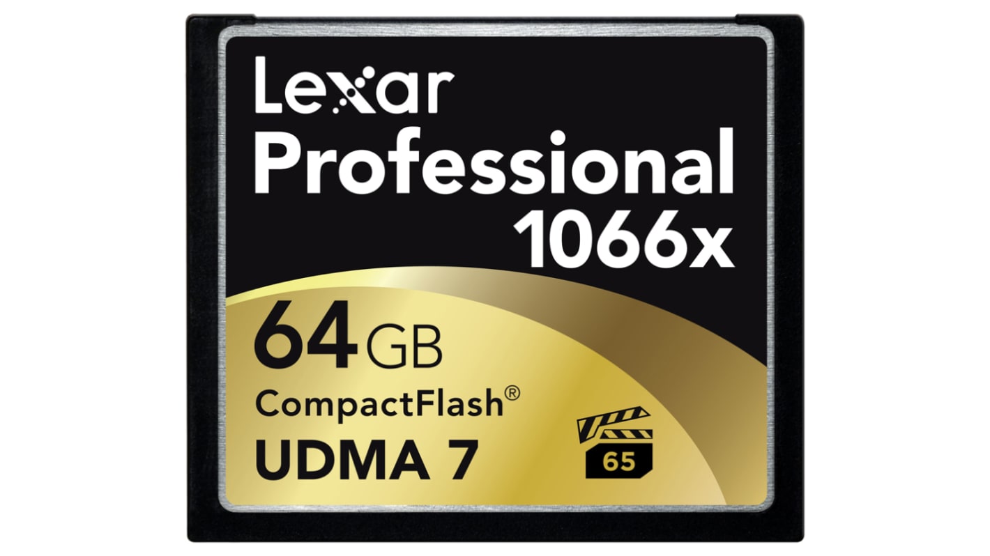 Tarjeta de Memoria Flash Lexar CompactFlash, 64 GB No UDMA 7 MLC 1066x