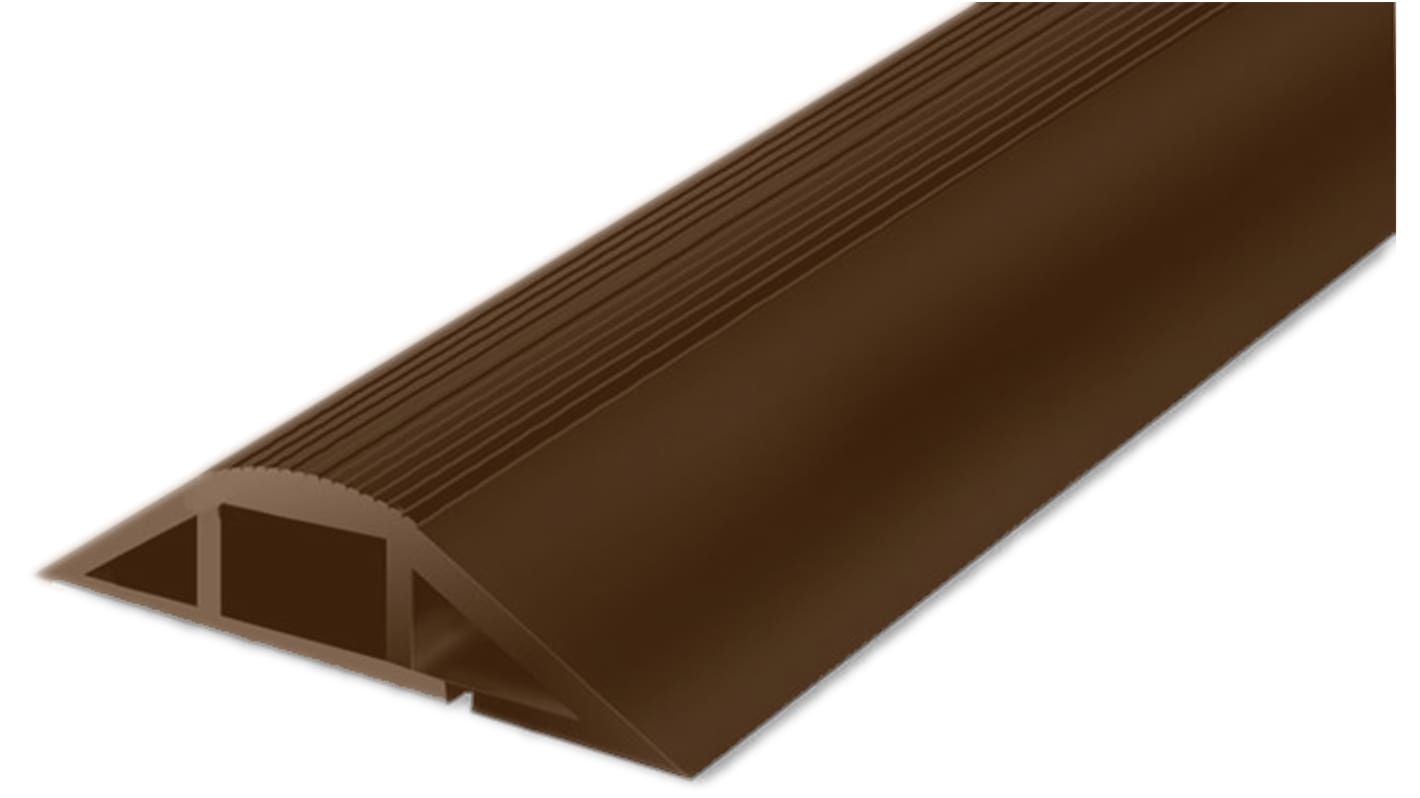 RS PRO 1m Brown Cable Cover in PVC, 29.4mm Inside dia.