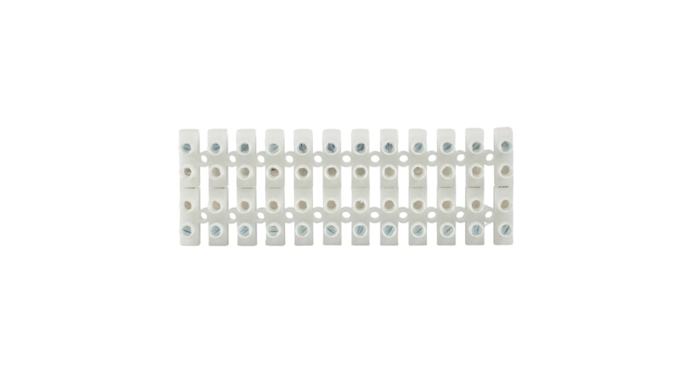 Bornier de raccordement RS PRO, 12 pôles , A visser, 6mm², 5 → 32A