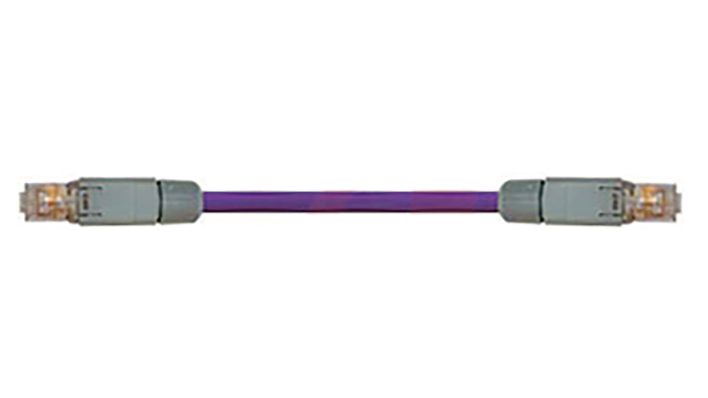 IgusRI9296, 2m Cat5, Purple RJ45 to Male RJ45 Male, STPShielded, Terminated PUR Sheath