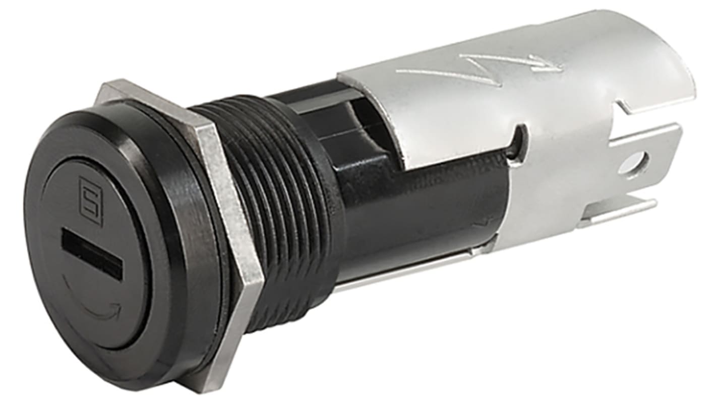 Schurter 面板安装保险丝座, 5 x 20mm尺寸, 16A, 250V 交流, 面板安装, 1P, FIZ系列