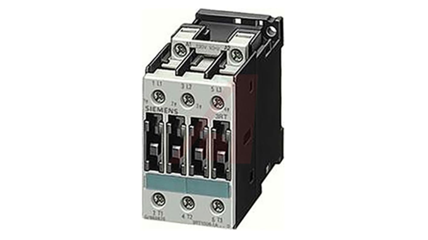 Siemens 3RT Series Contactor, 120 V ac Coil, 3-Pole, 17 A, 7.5 kW, 3NO, 400 V