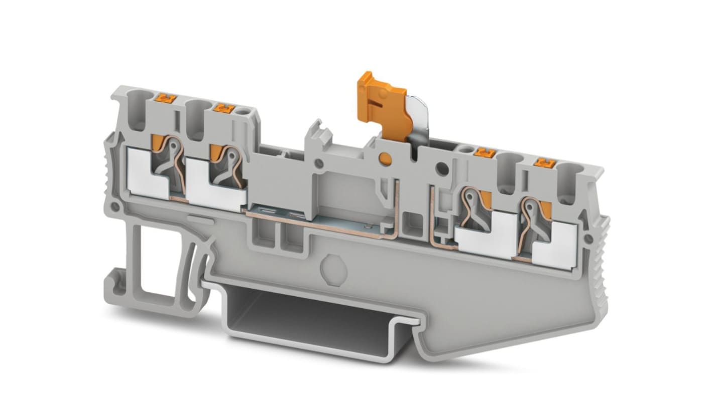 Phoenix Contact 3210321 PT 1.5/S-QUATTRO-MT Series Grey, Push In Termination
