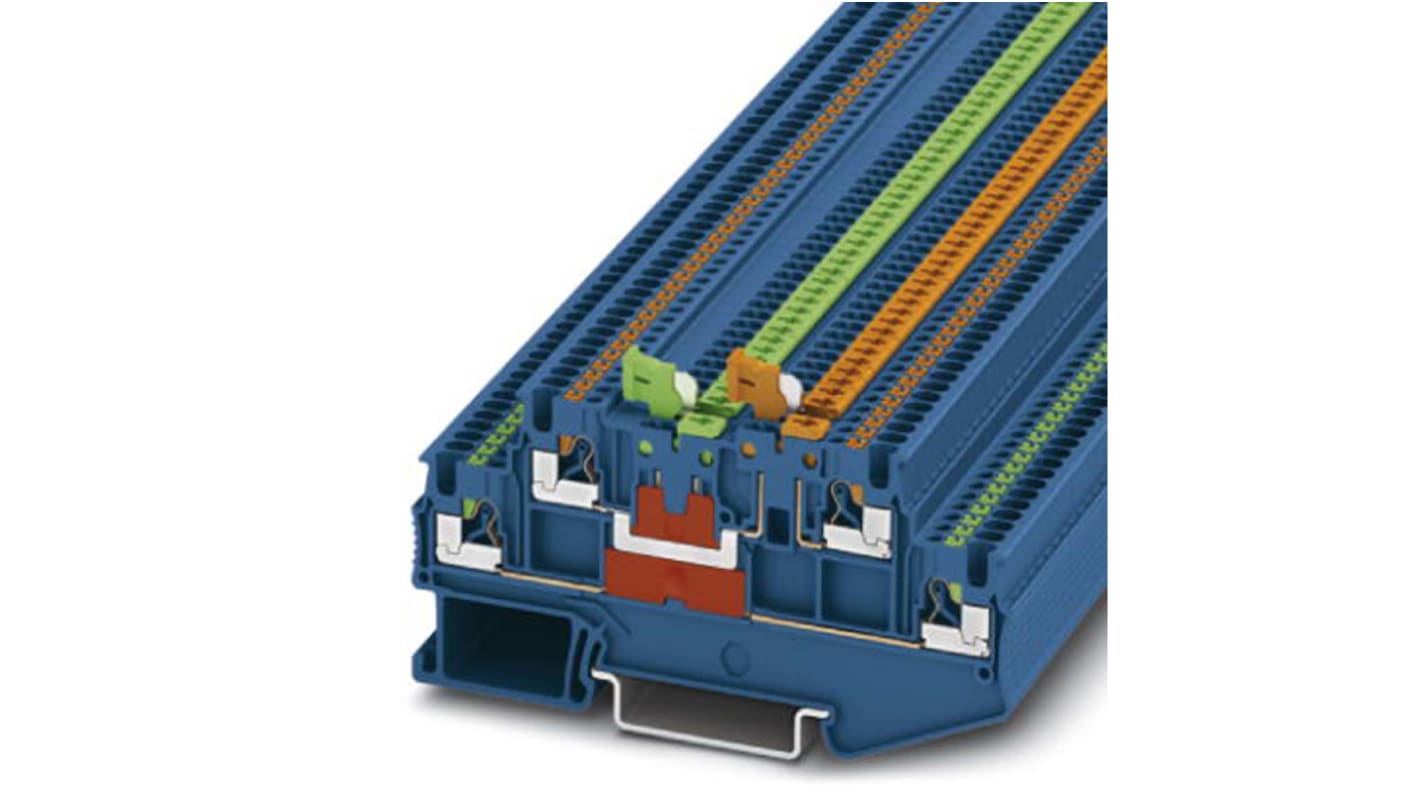 Phoenix Contact 3210352 PTT 1.5/S-2MT BU Series Grey, Push In Termination