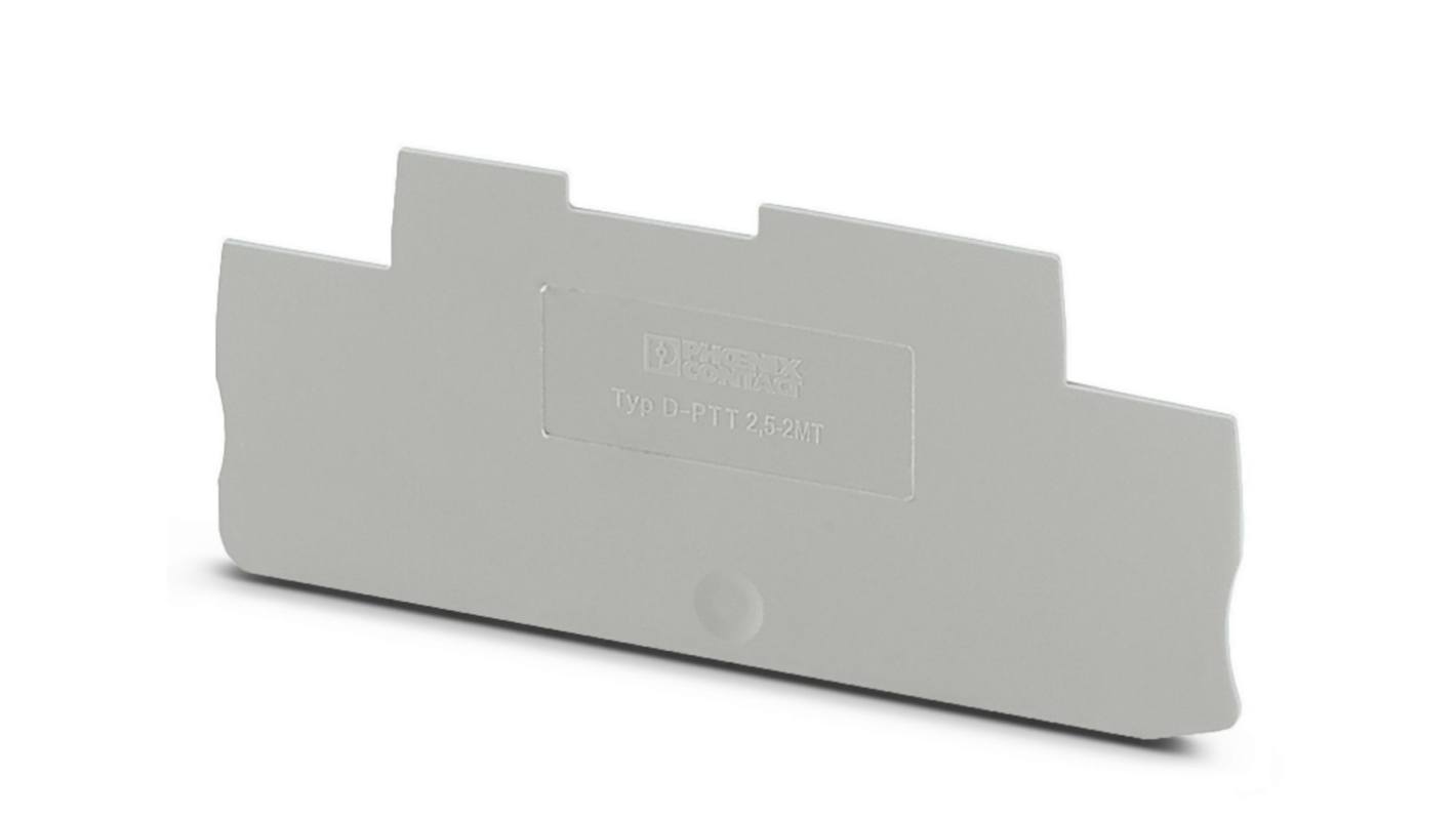 Phoenix Contact D-PTT 2.5-2MT-0.8 Series End Cover for Use with DIN Rail Terminal Blocks