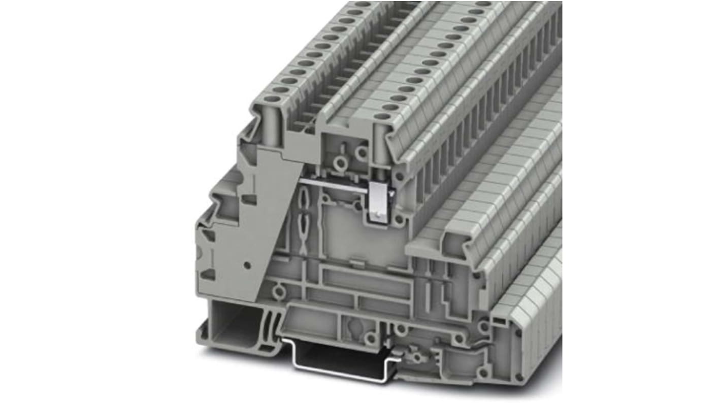 Phoenix Contact UT 4-L Series Grey DIN Rail Terminal Block, Screw Termination