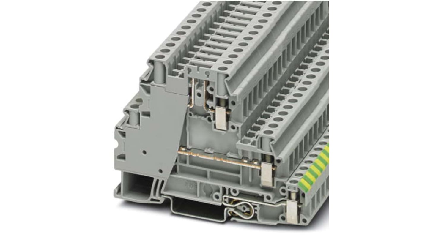 Phoenix Contact Grey DIN Rail Terminal Block, Screw Termination