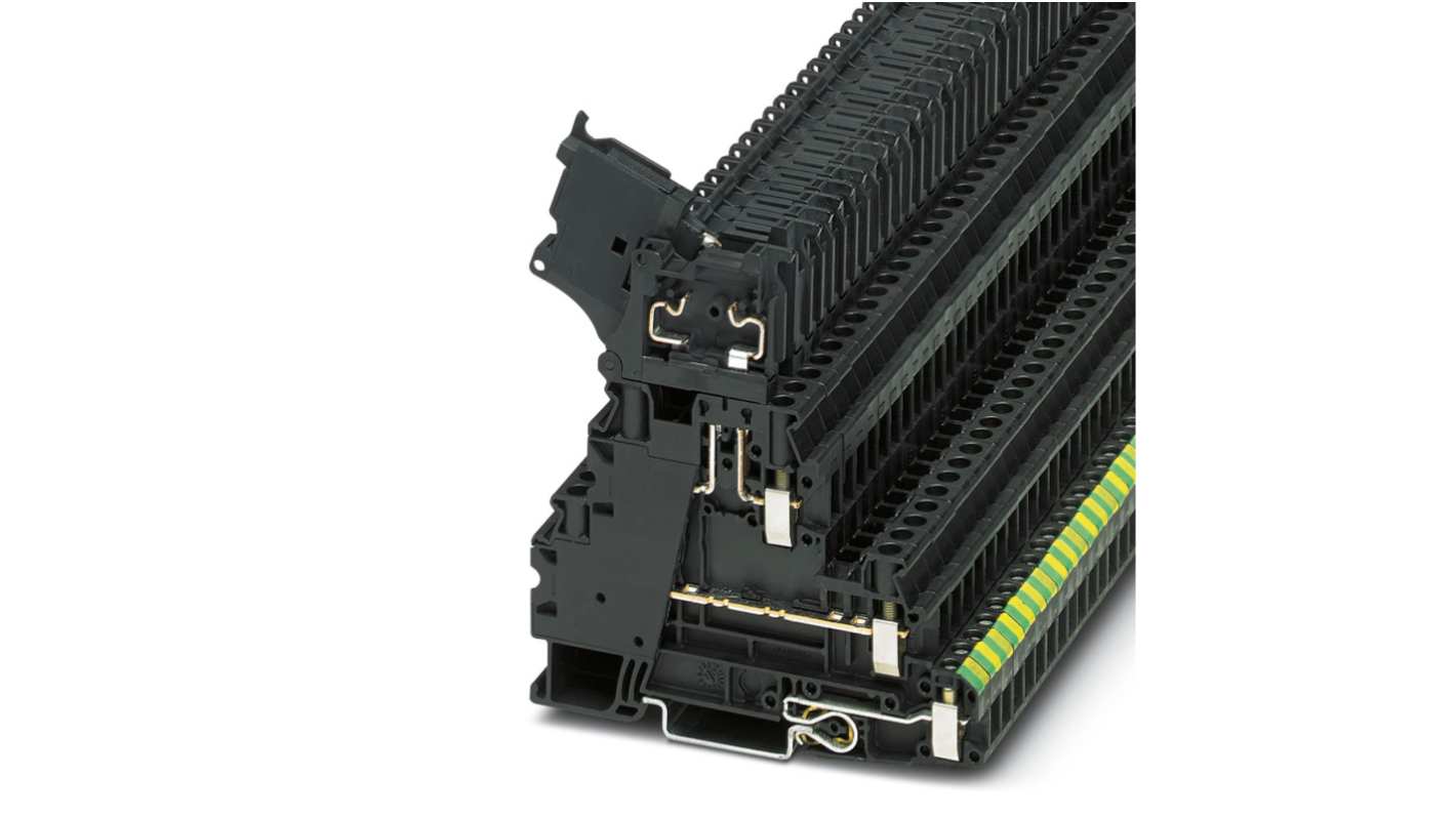 Phoenix Contact 3214320 UT 4-PE/L/HESI (5X20) Series Black, Double-Level, Screw Termination, Fused