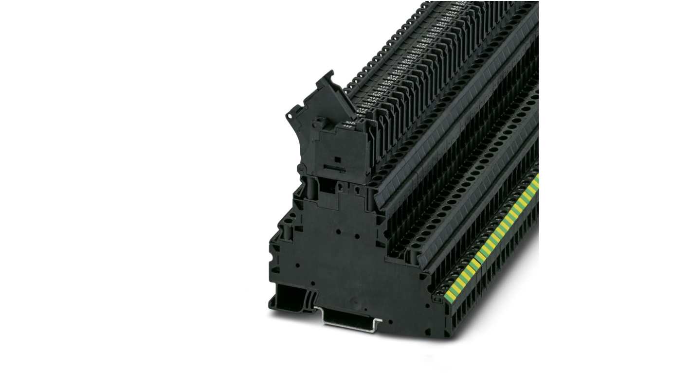 Phoenix Contact 3214321 UT 4-PE/L/HESILED 24 (5X20) Series Black, 4mm², Triple-Level, Screw Termination, Fused, ATEX,