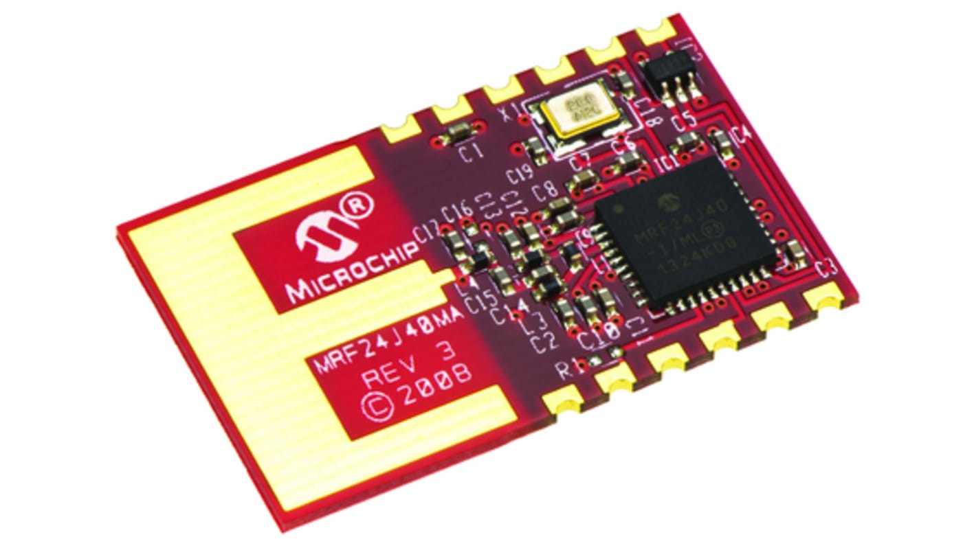 Microchip MRF24J40MA-I/RM Zigbee Transceiver, 12-Pin