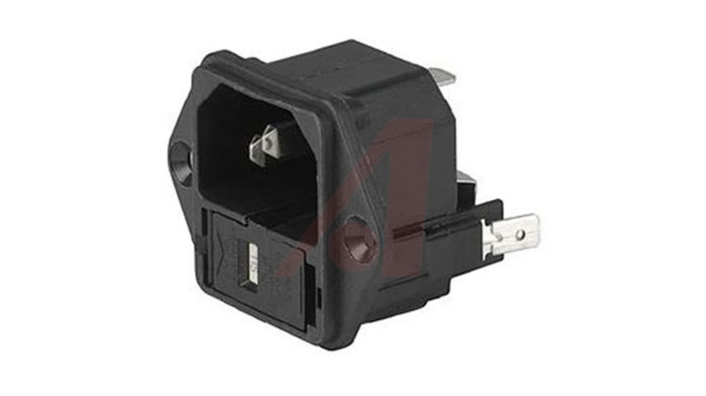 Schurter C14 Panel Mount IEC Connector Male, 10A, 250 V, Fuse Size 5 x 20mm